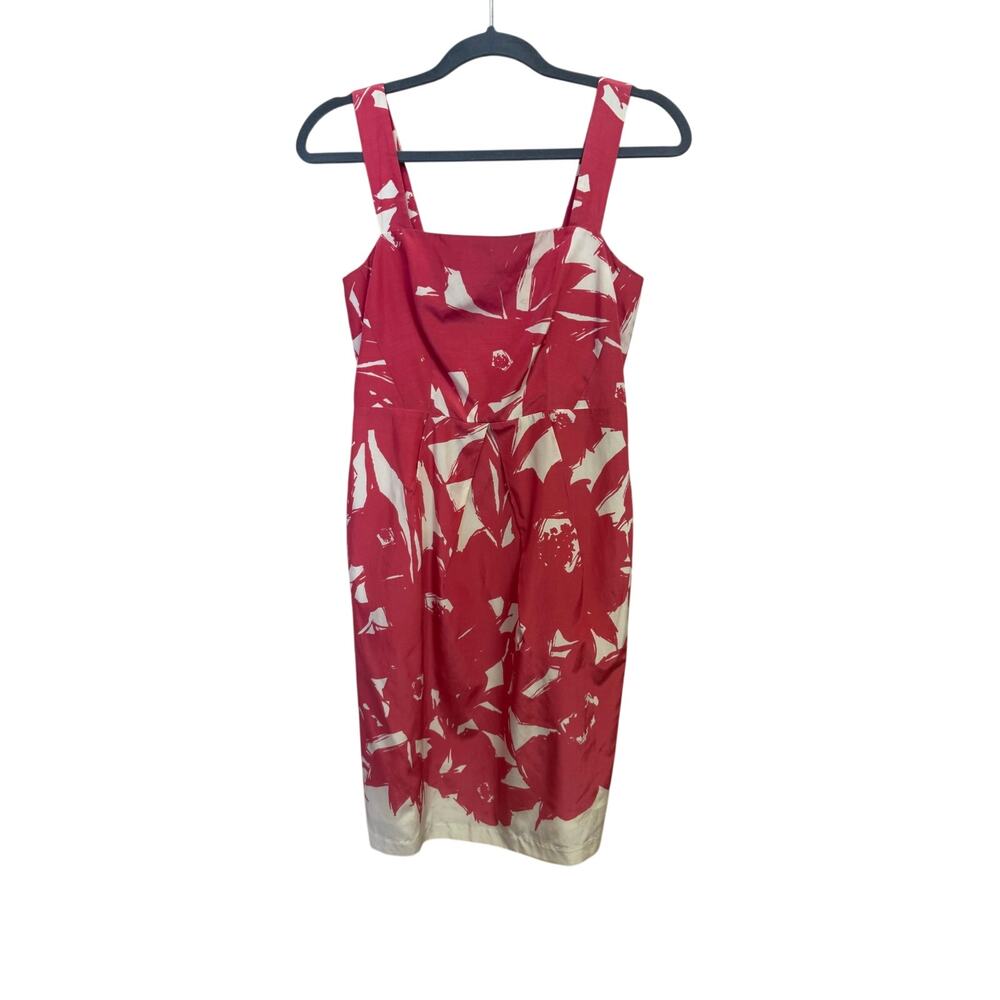 BANANA REPUBLIC SILK COTTON FLORAL PINK SHEATH DRESS WOMENS SIZE 0 Y2K